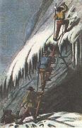 william r clark sadana har enkla stegar hade man vid bergs bestigning pa 1852 talet oil painting
